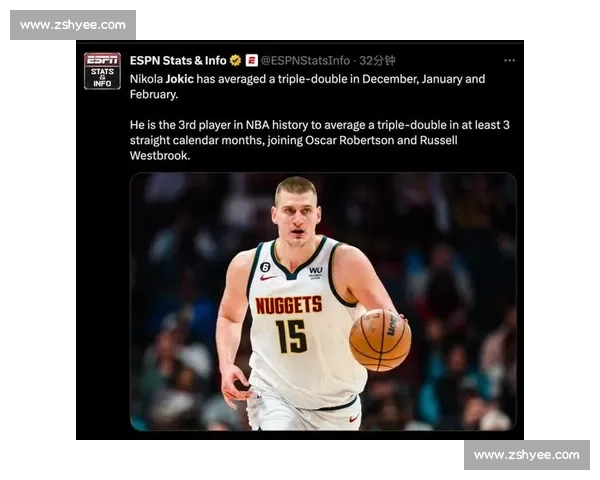 约基奇两战连庄三双！166 次三双稳坐历史第三